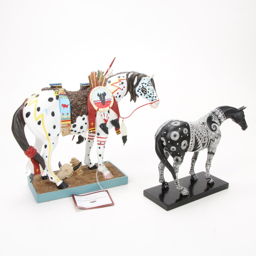 The Trail of Painted Ponies "Anasazi Spirit Horse" and "War Pony" Figurines