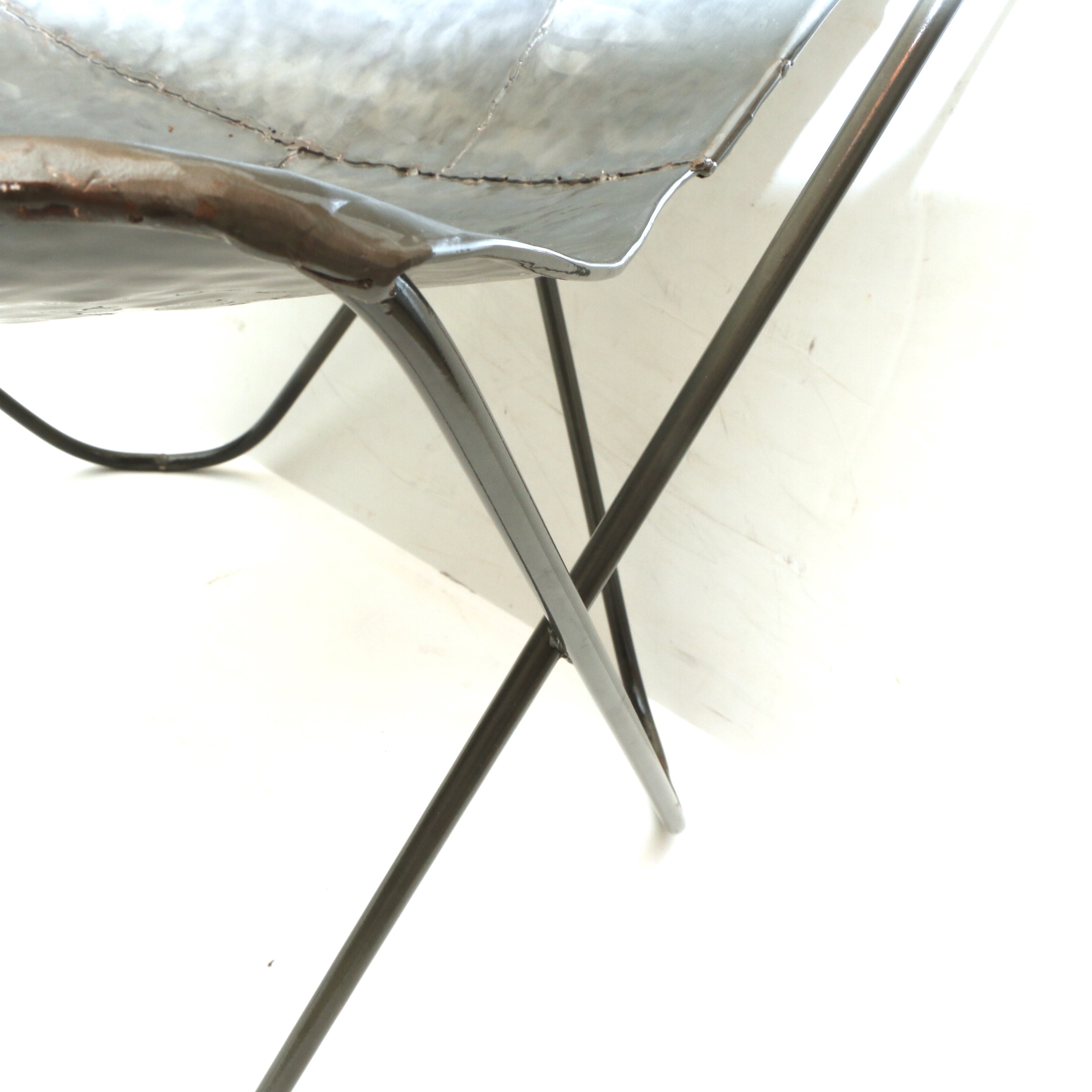 Hammered Sheet Metal Butterfly Chair, Contemporary