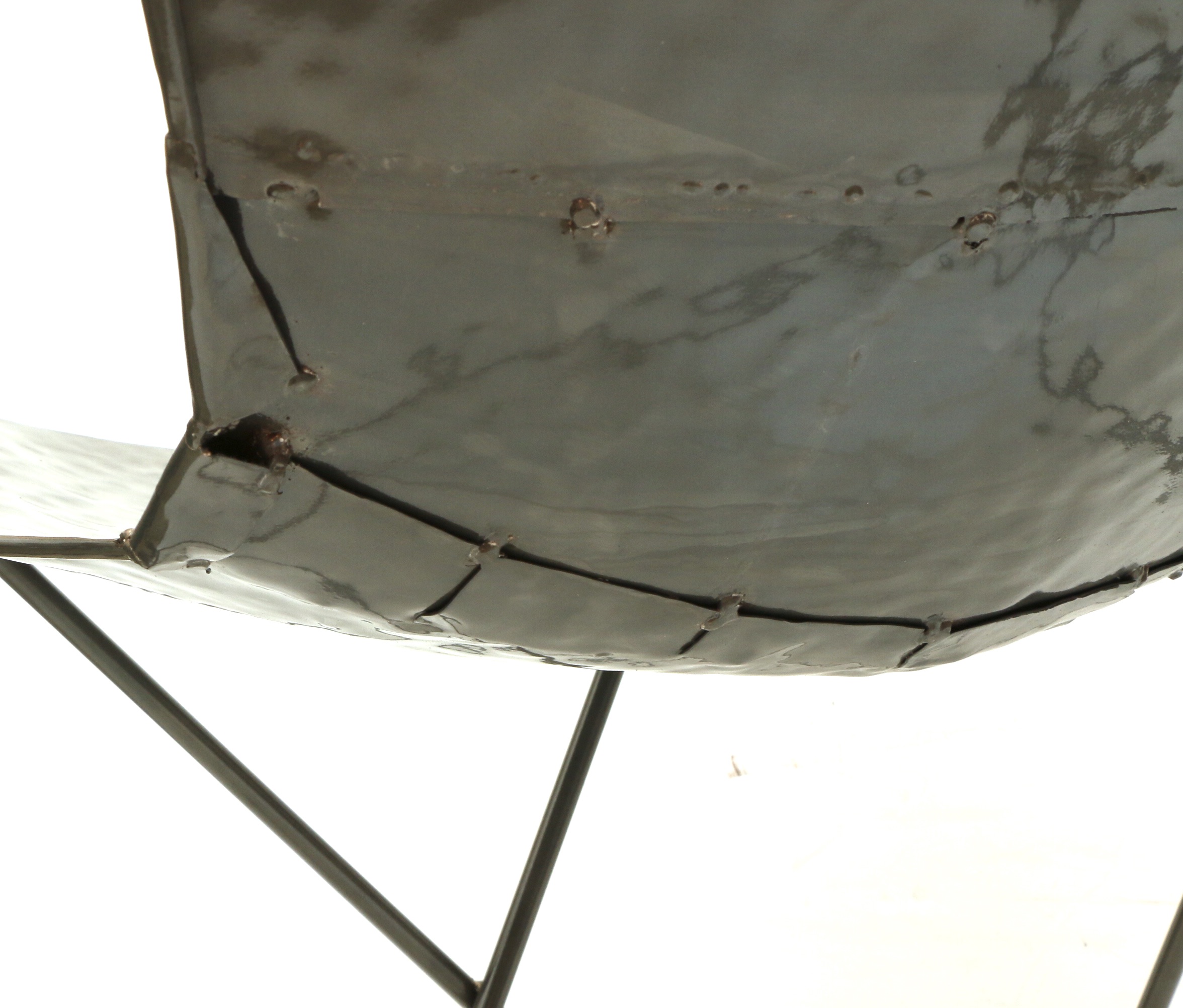 Hammered Sheet Metal Butterfly Chair, Contemporary