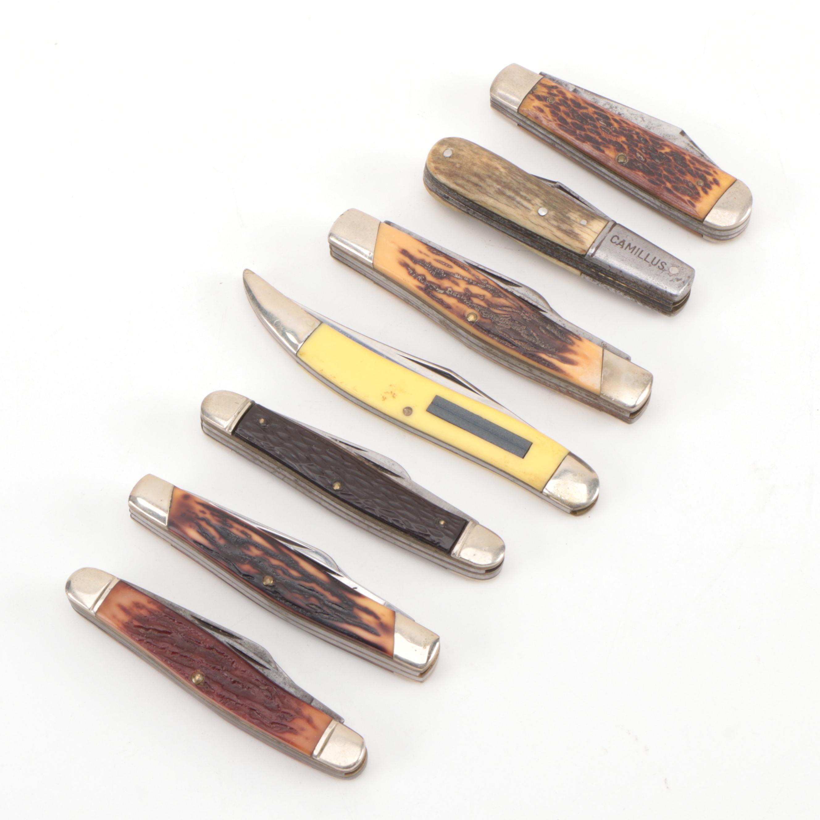 Camillus Folding Pocket Knives Including "Sword Brand" #78 and More