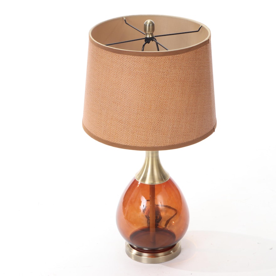 Sun-Lite Mid Century Modern Style Glass and Metal Table Lamp