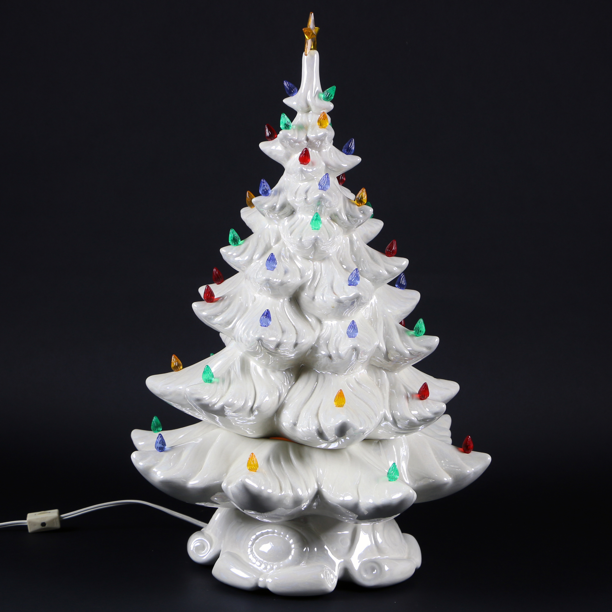 White Ceramic Light-Up Christmas Tree
