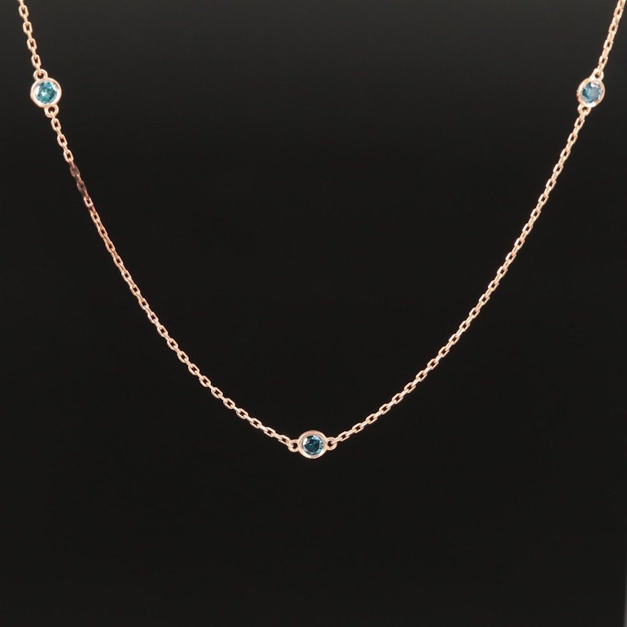 18K Diamond Station Necklace