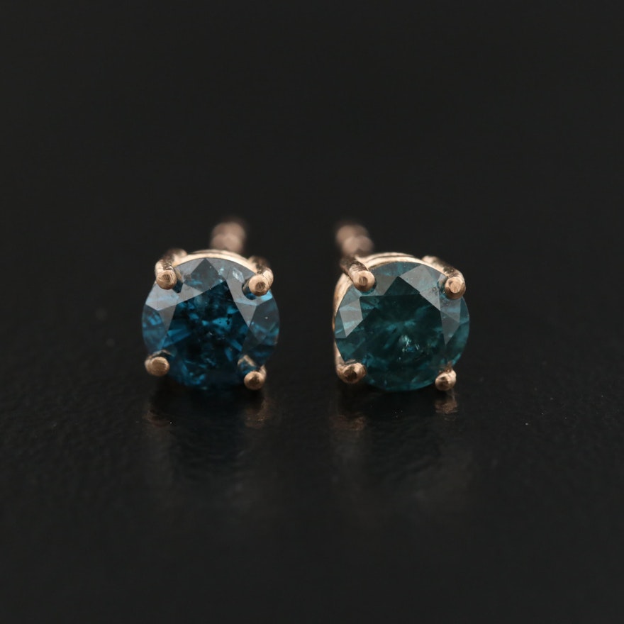 14K 0.80 CTW Diamond Solitaire Earrings