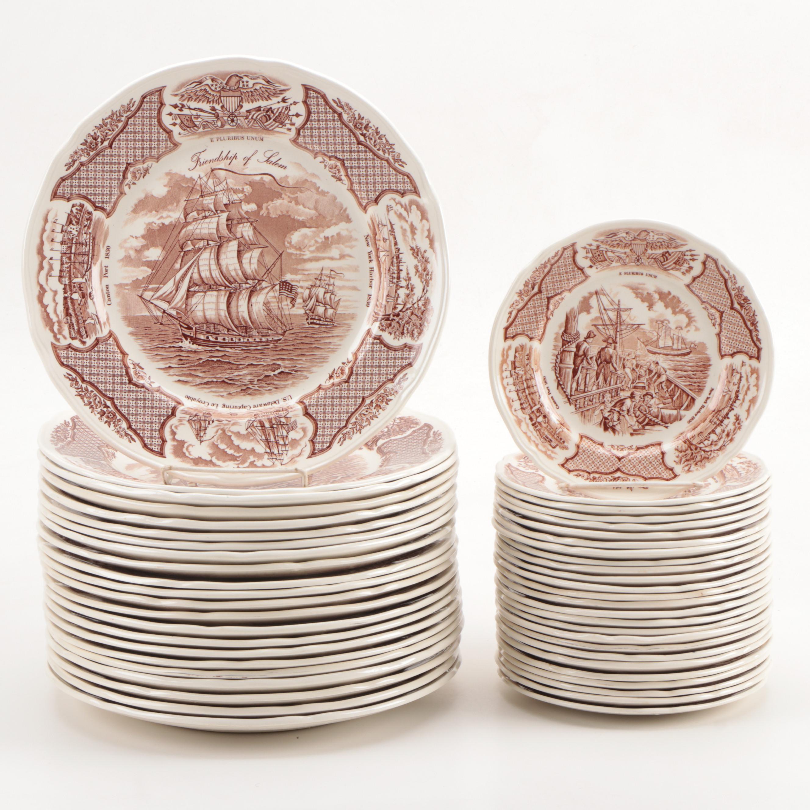 Alfred Meakin "Fair Winds" Earthenware Dinnerware, Mid-20th Century