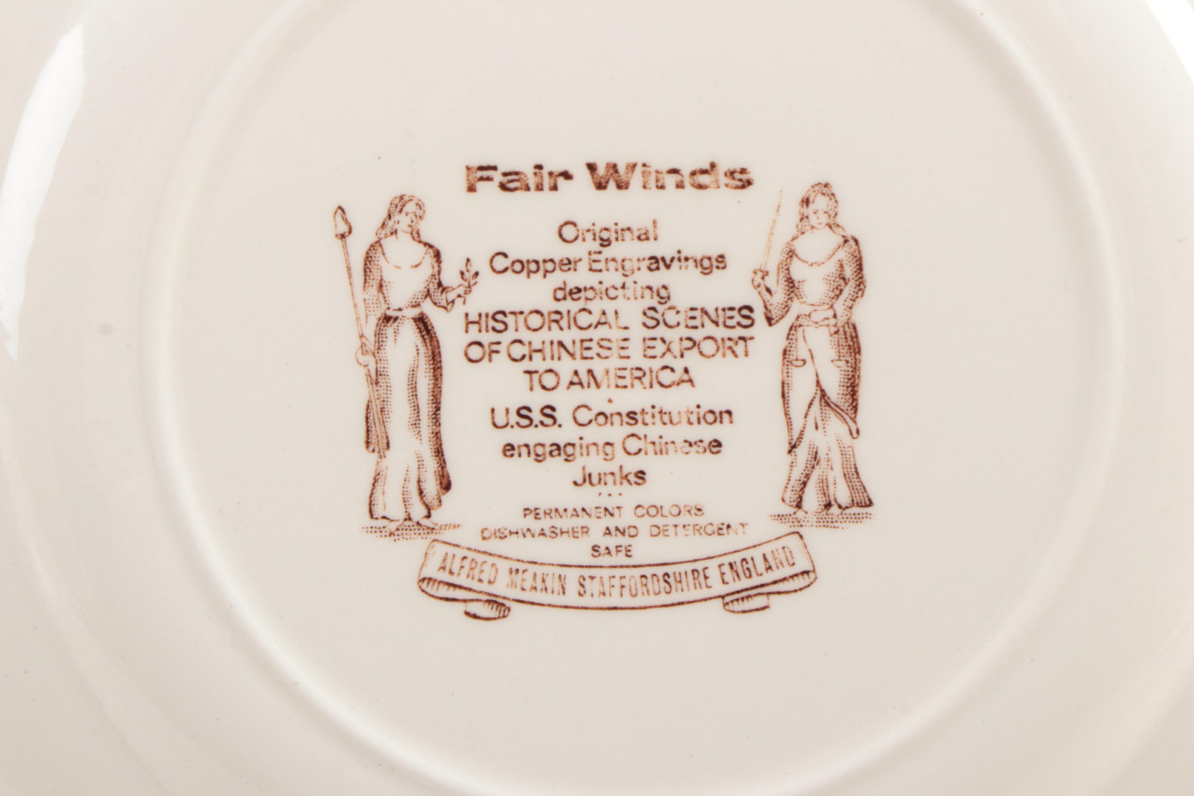 Alfred Meakin "Fair Winds" Earthenware Dinnerware, Mid-20th Century