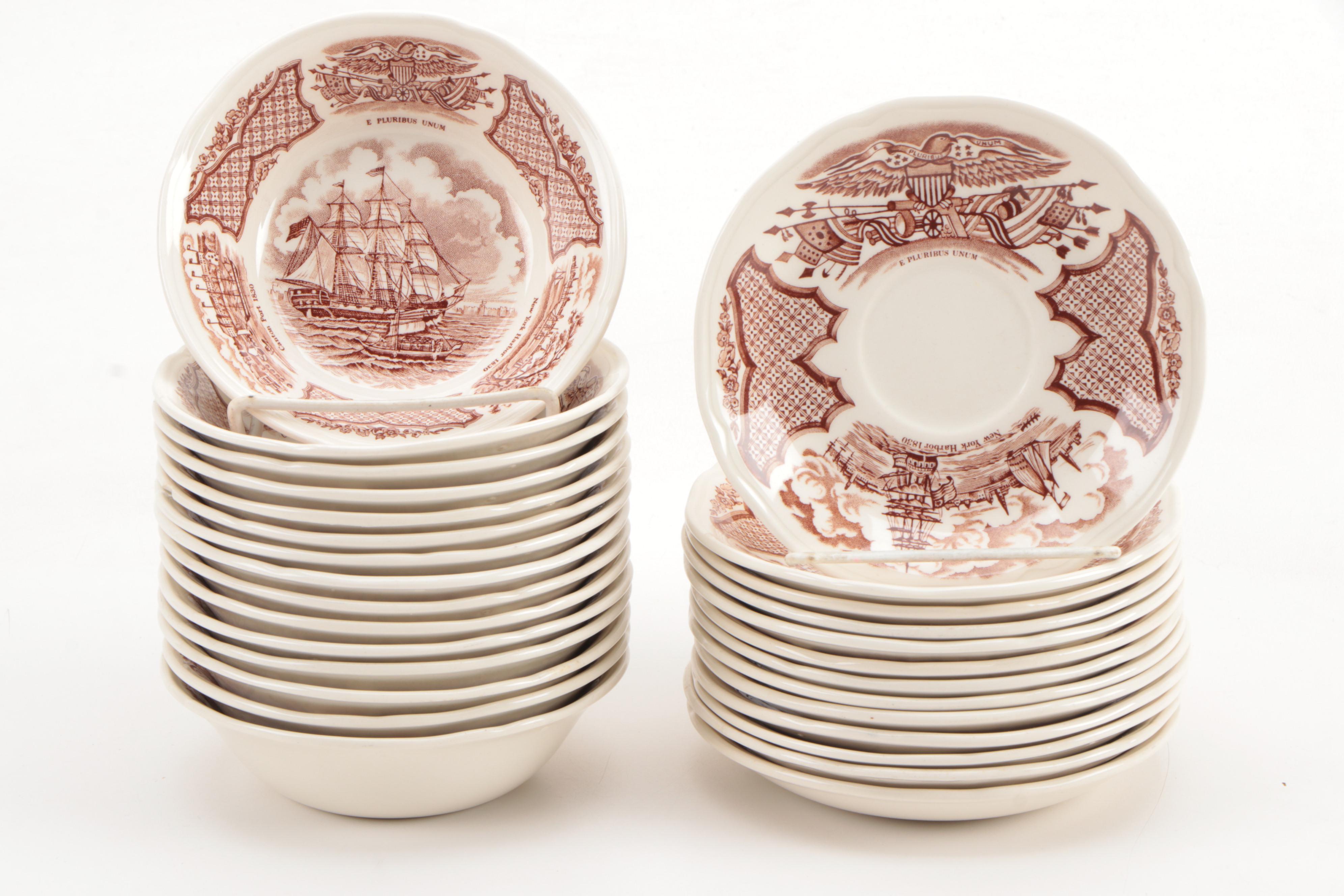 Alfred Meakin "Fair Winds" Earthenware Dinnerware, Mid-20th Century