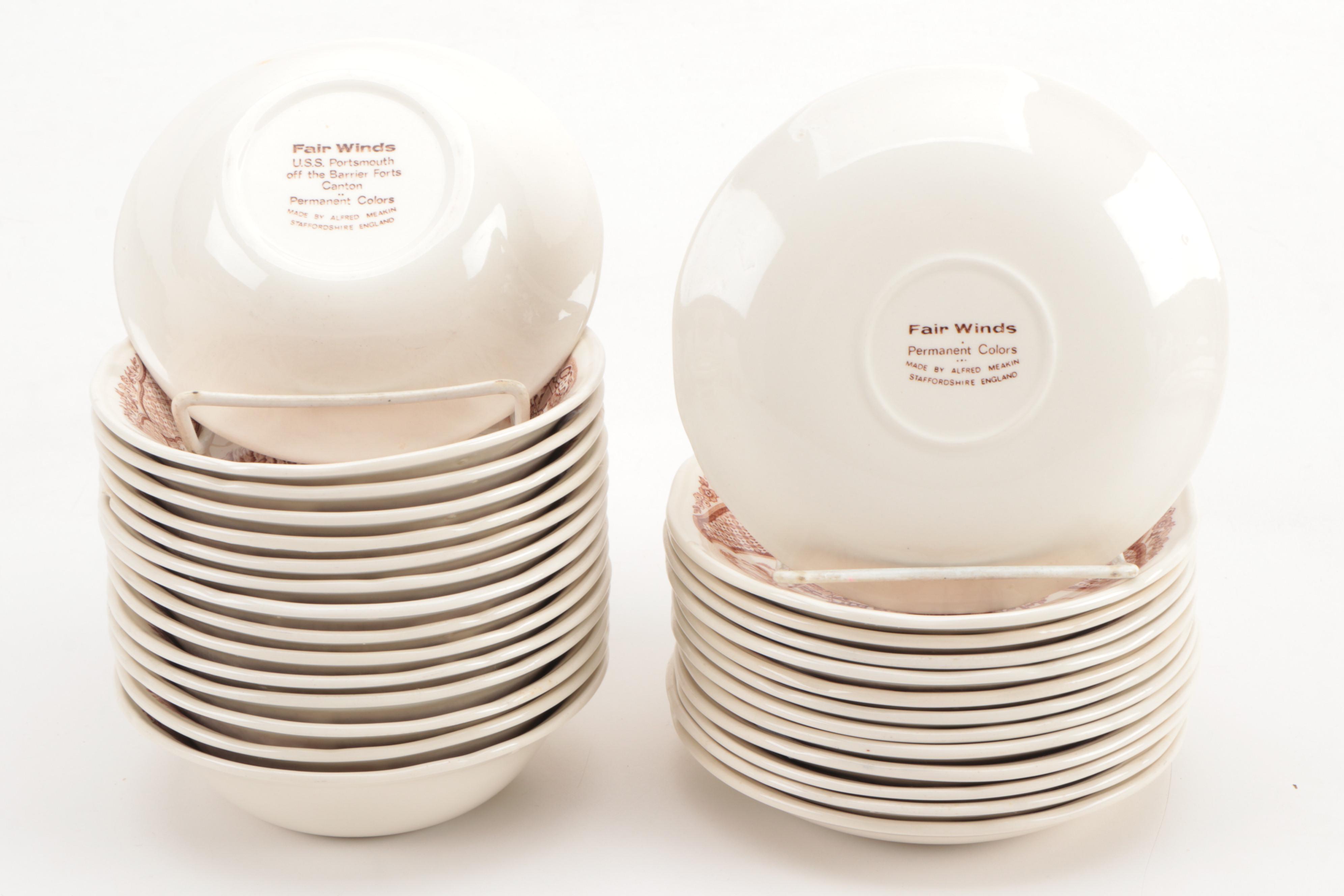 Alfred Meakin "Fair Winds" Earthenware Dinnerware, Mid-20th Century