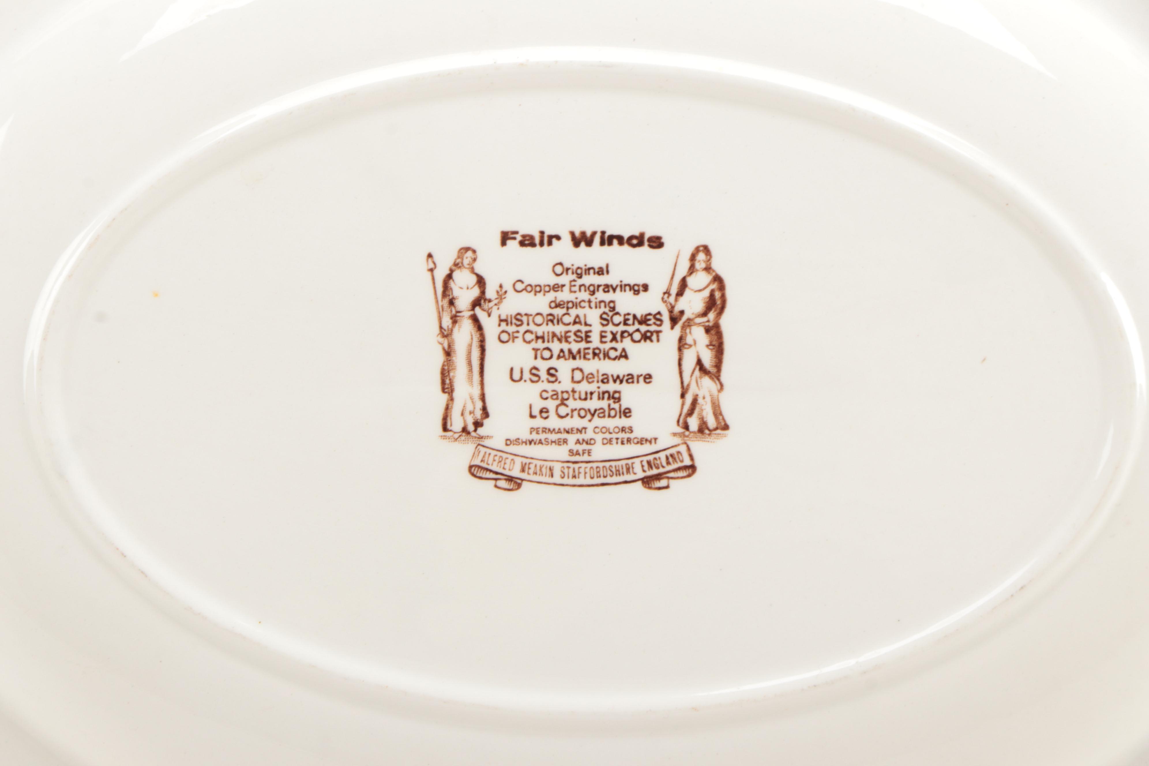 Alfred Meakin "Fair Winds" Earthenware Dinnerware, Mid-20th Century