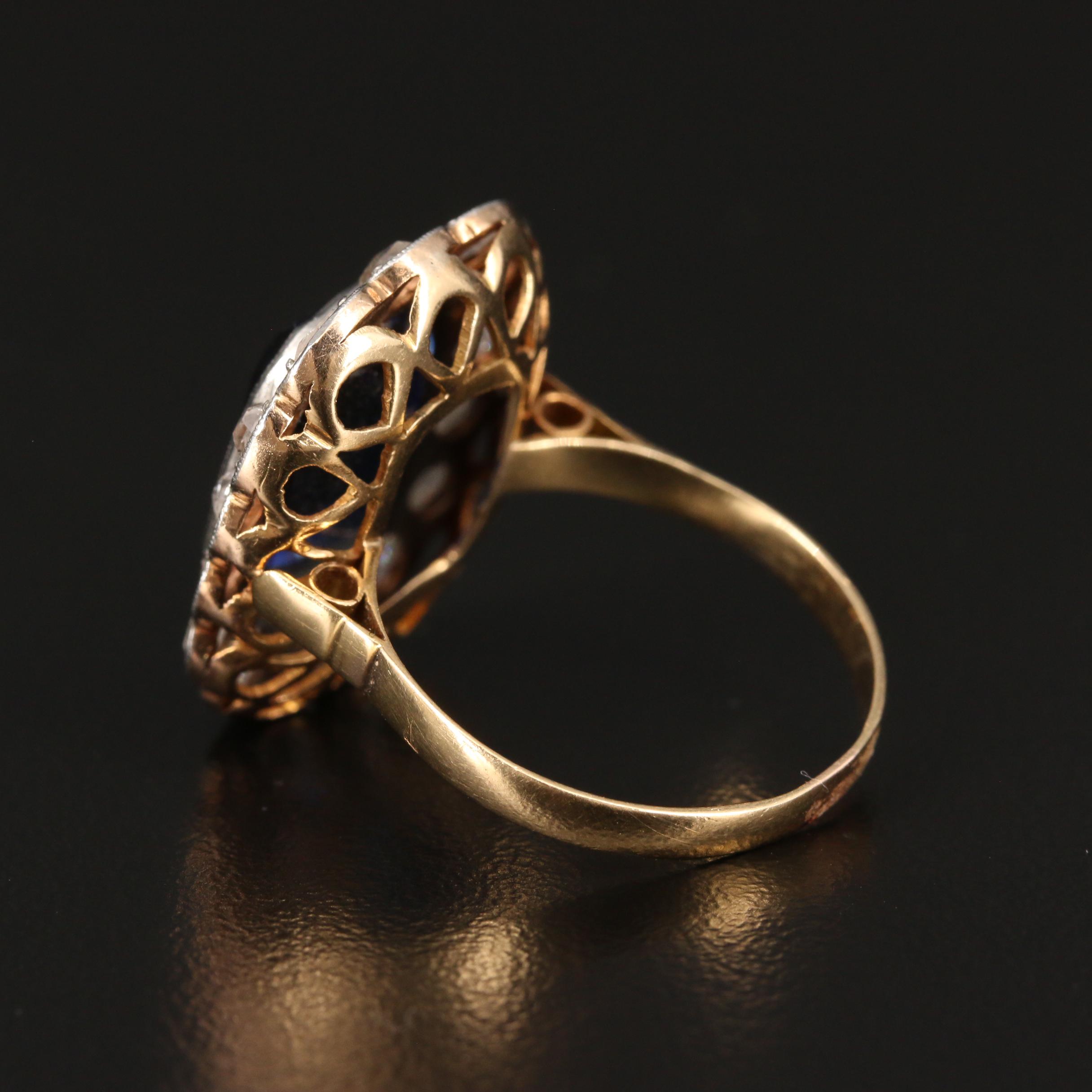 Vintage 14K Sapphire and Diamond Platinum Ring with GIA Report