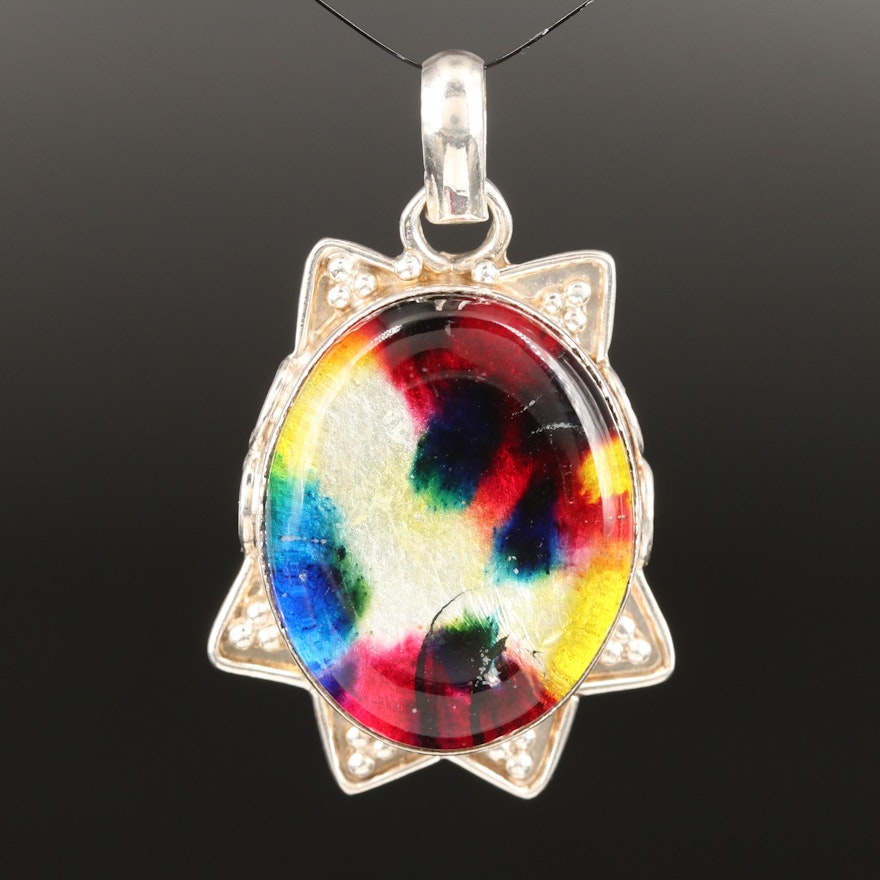 Sterling Silver Art Glass Pendant