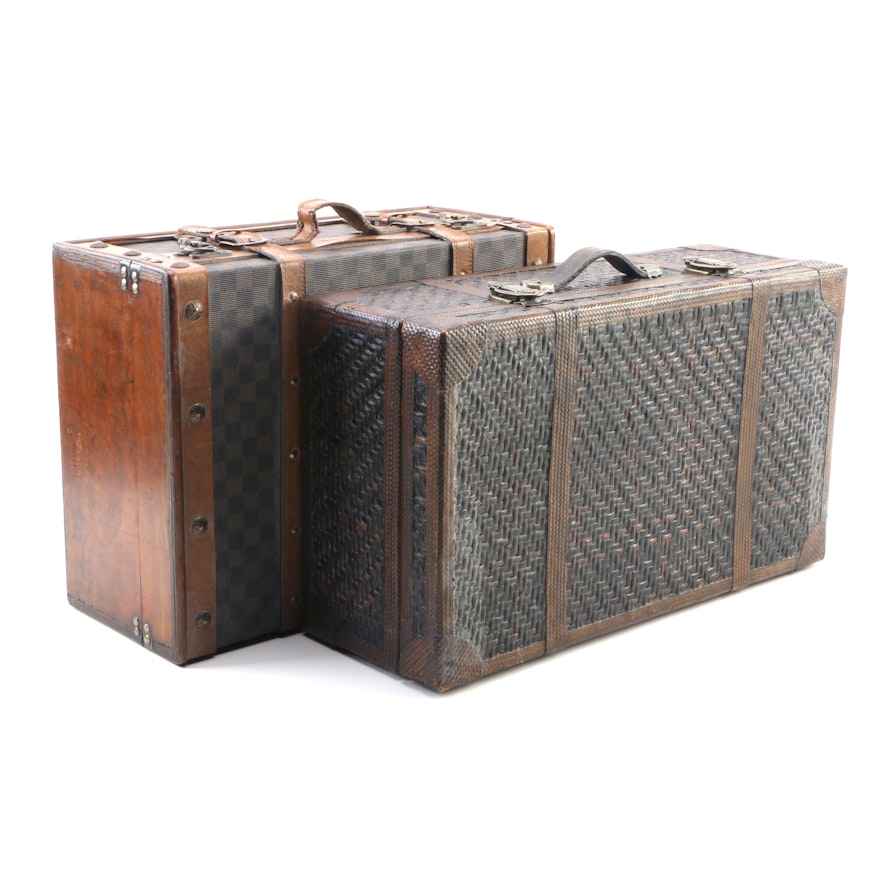 Rattan Travel Case and Coated Canvas Travel Case Décor