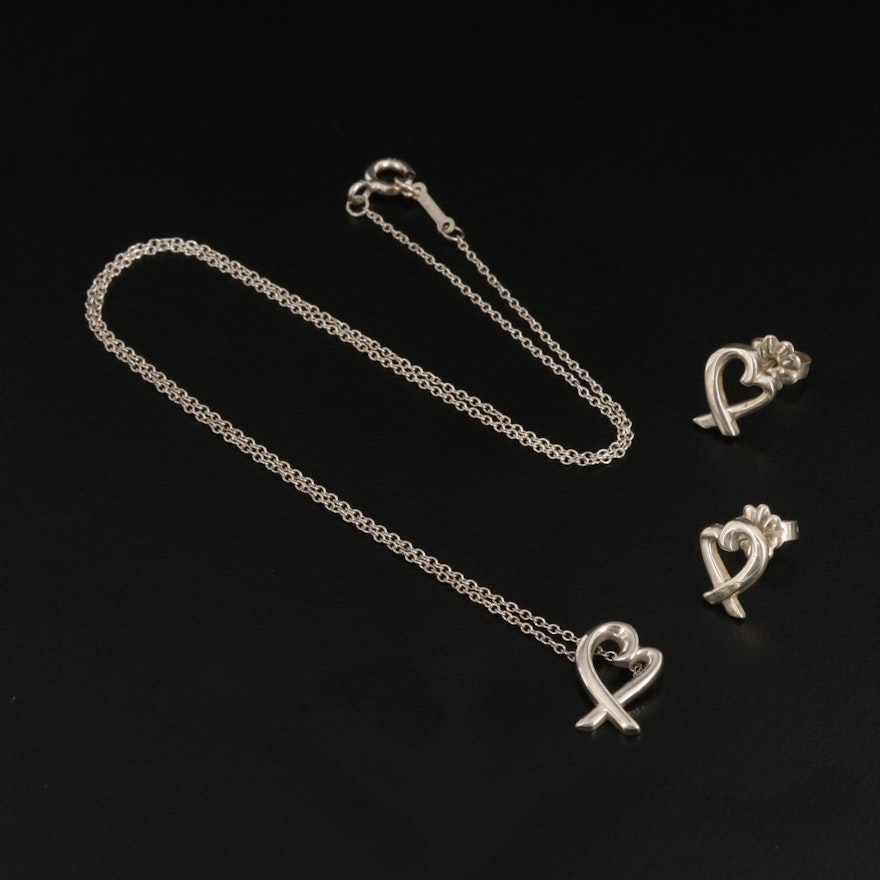 Paloma Picasso for Tiffany & Co. "Loving Hearts" Sterling Jewelry Set