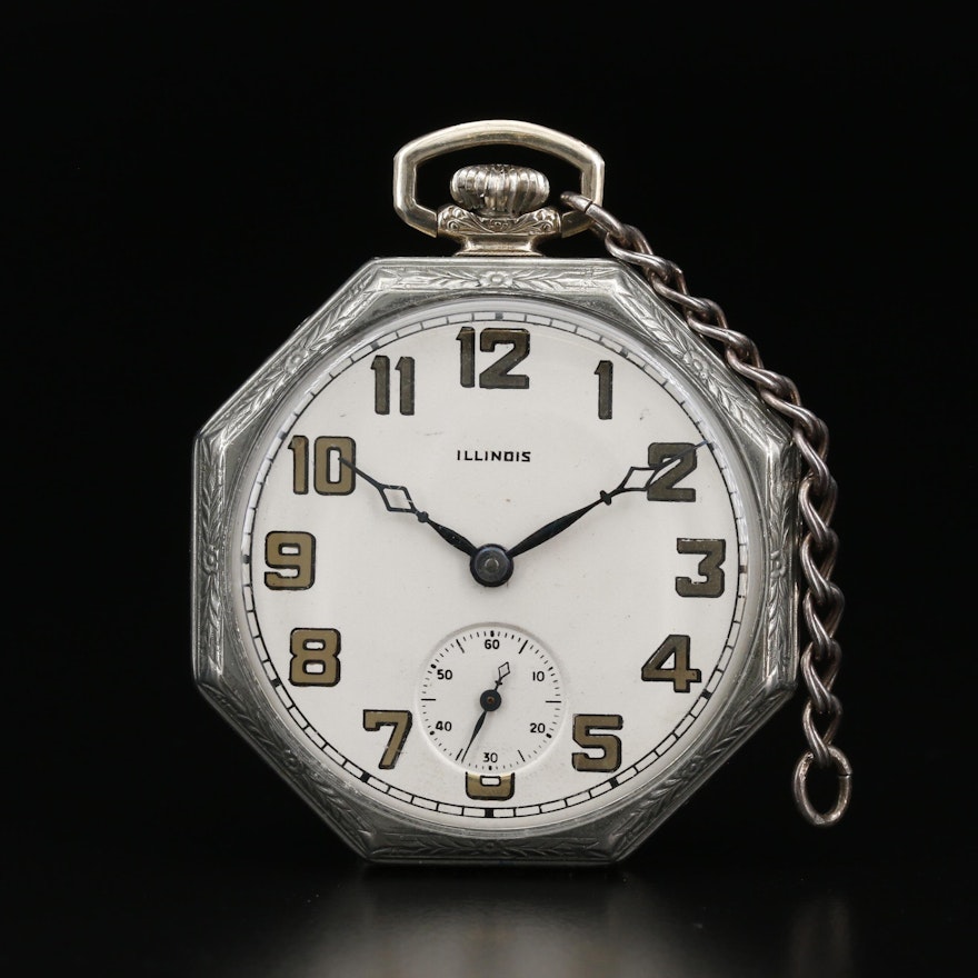 1931 Illinois 14K Gold Filled Open Face Pocket Watch