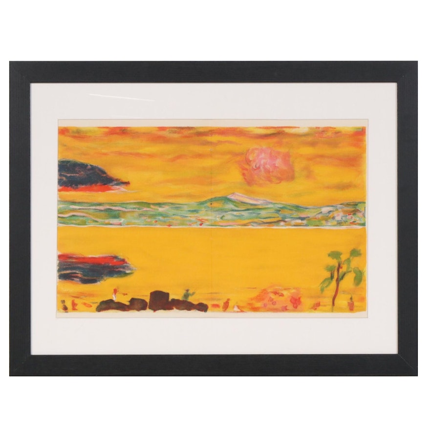 Pierre Bonnard Color Lithograph "Sunset on the Mediterranean" for "Verve", 1940