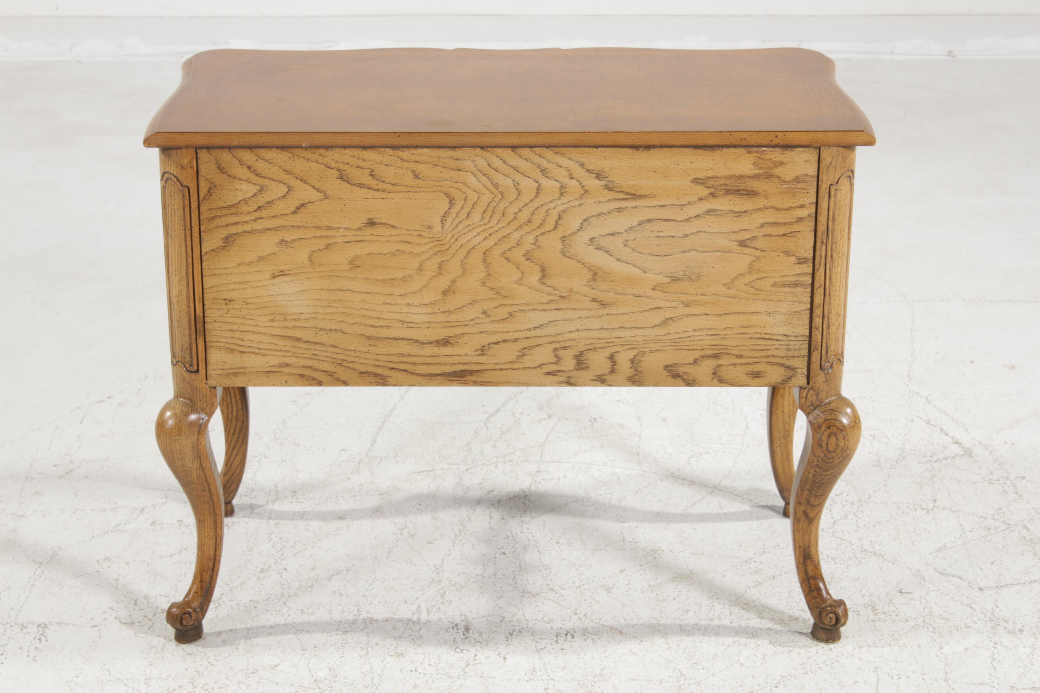 Baker French Provincial Style Oak Lowboy, Late 20th Century