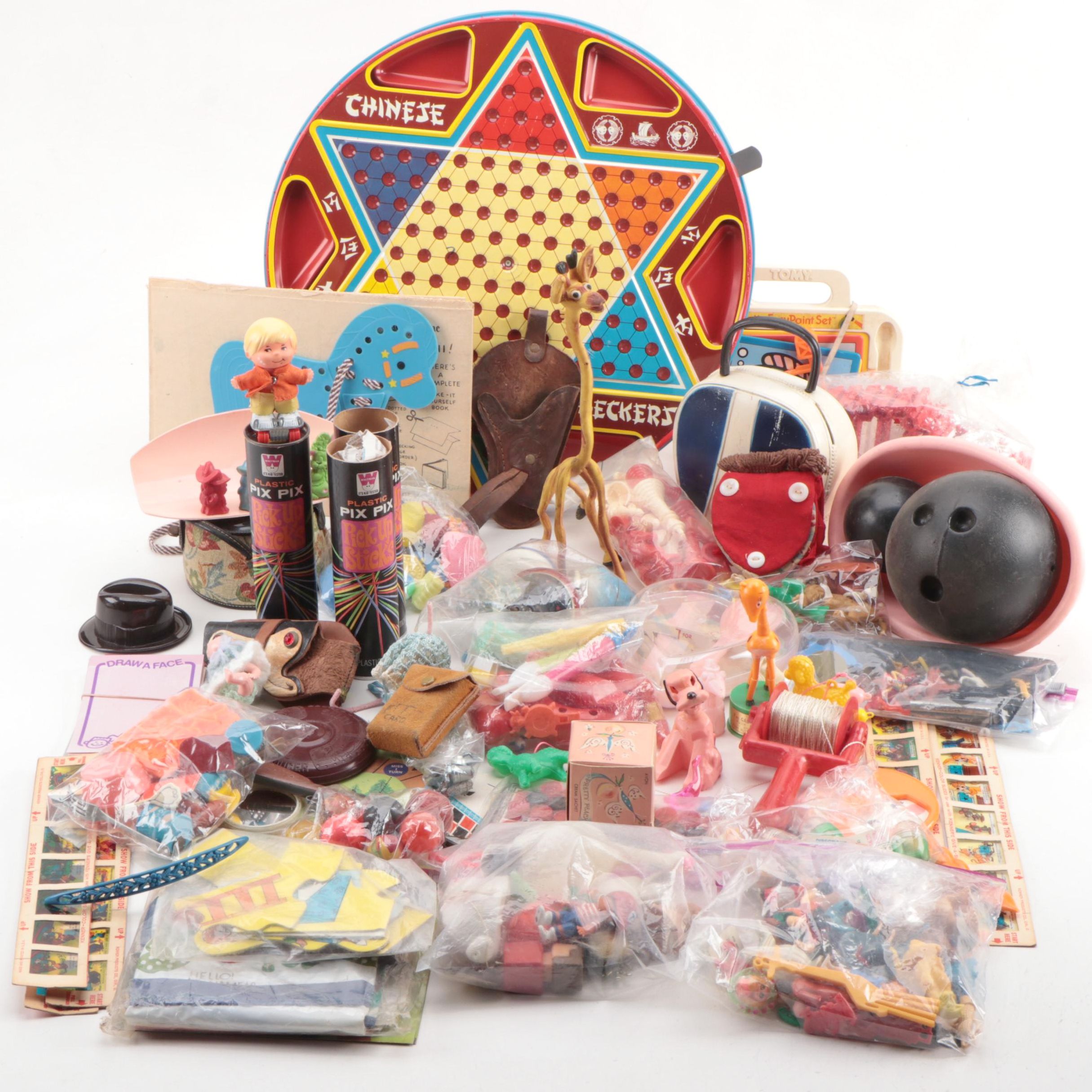 Carnival Toy Prizes, Chinese Checkers, "Snow White" Game, and More, Mid-20th C.