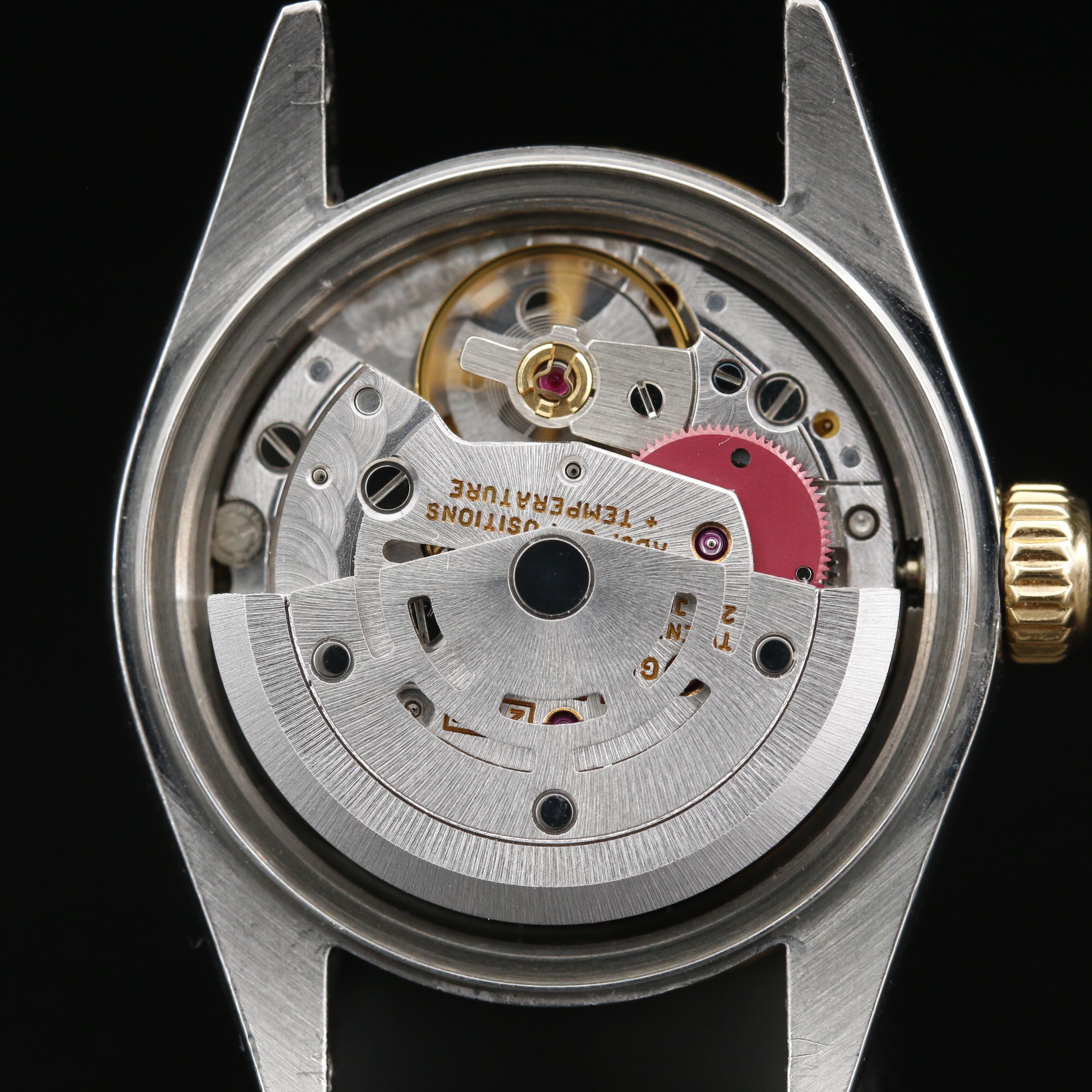 1995 Rolex Datejust 18K and Blue Stick Dial Automatic Watch