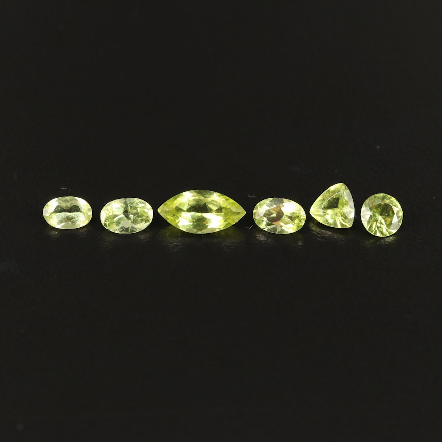 Loose 3.35 CTW Mixed Shape Peridots Including Spinel Triplet