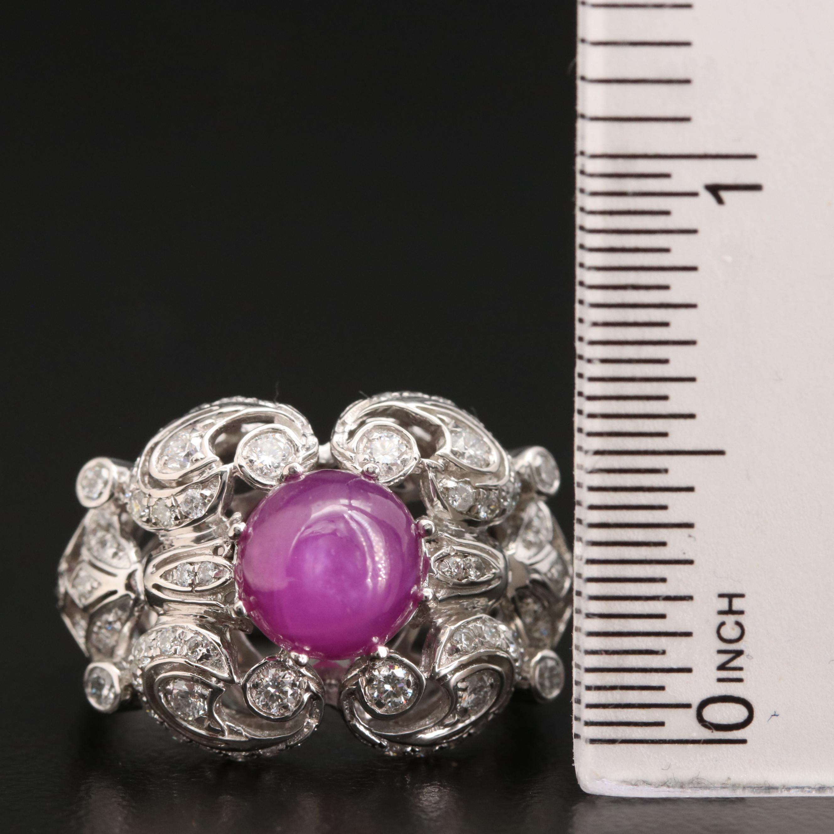 Platinum 3.55 CT Ruby and Diamond Ring