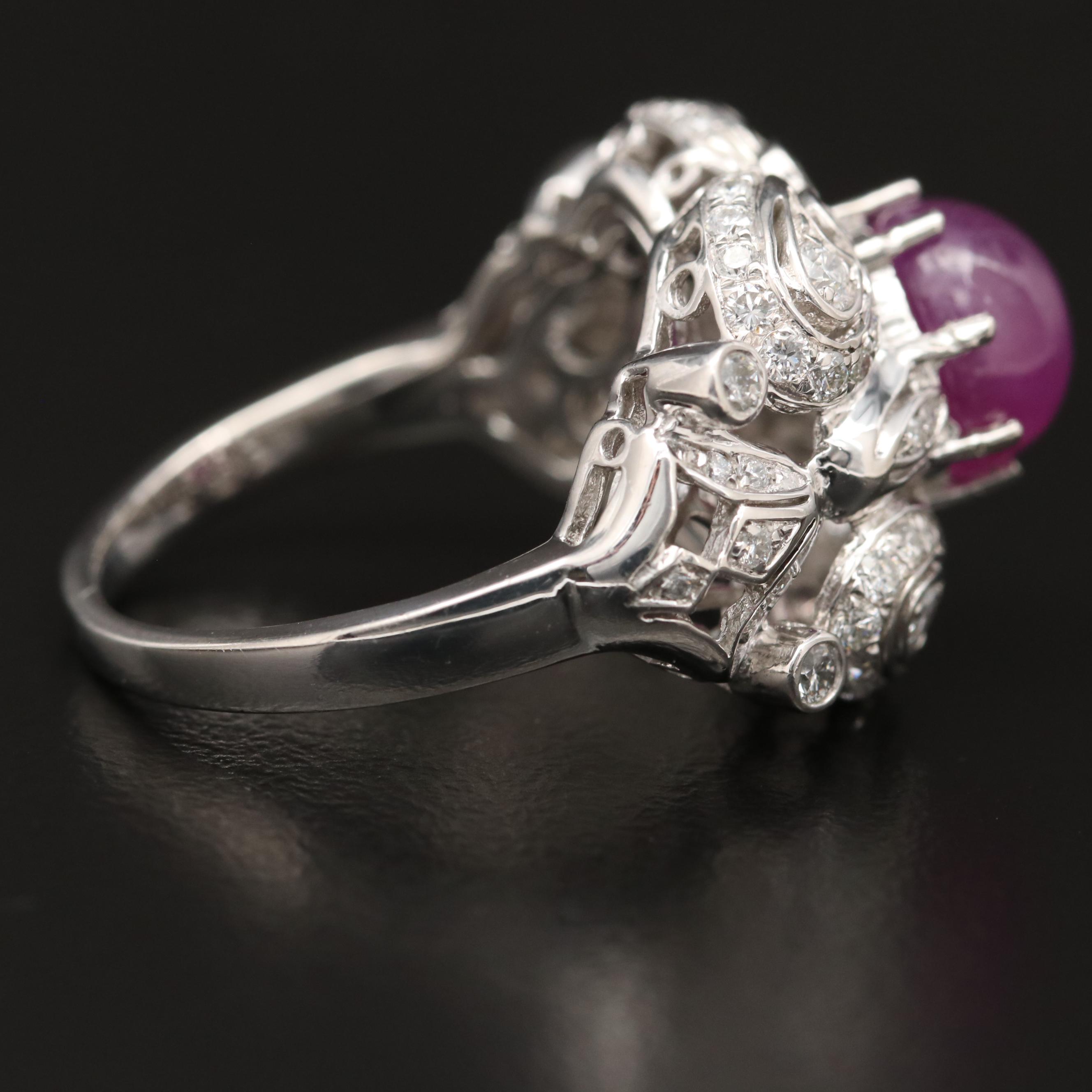 Platinum 3.55 CT Ruby and Diamond Ring