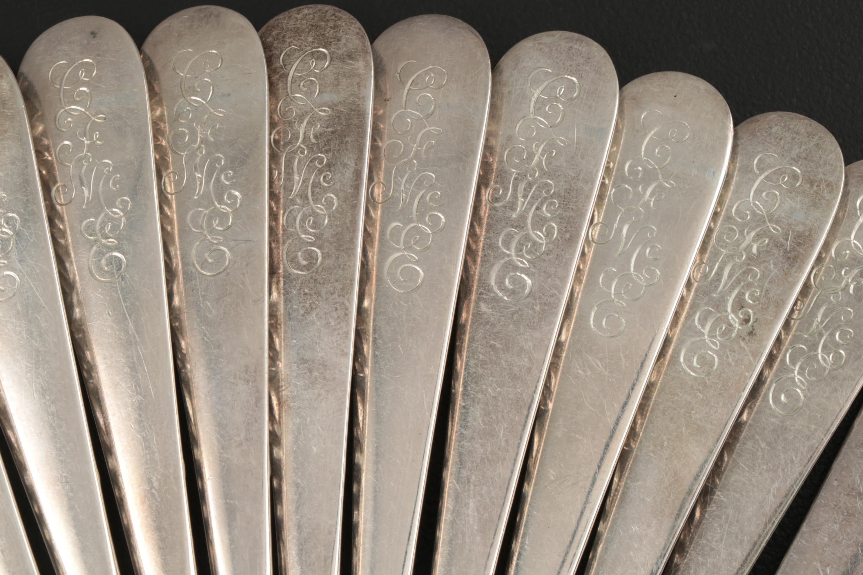S. Kirk & Son "Repoussé" Sterling Silver Ice Cream Forks, 1924–1932