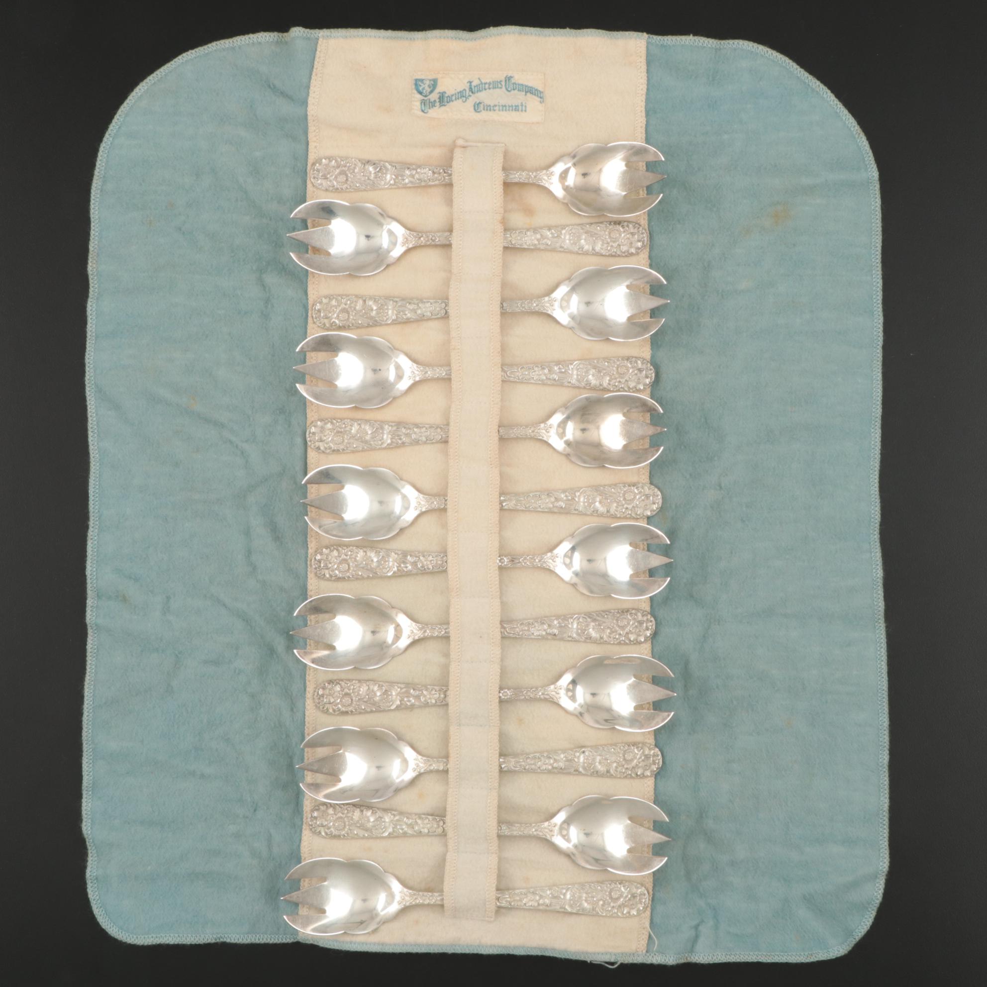 S. Kirk & Son "Repoussé" Sterling Silver Ice Cream Forks, 1924–1932