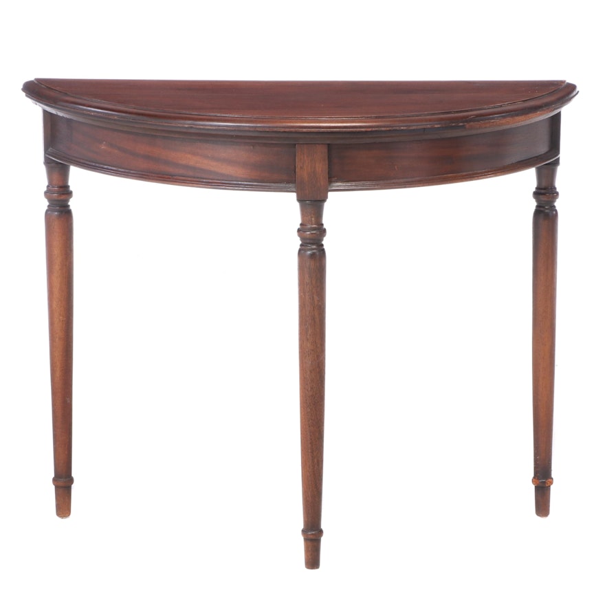 Sheraton Style Stained Wood Demilune Table, Early 20th Century