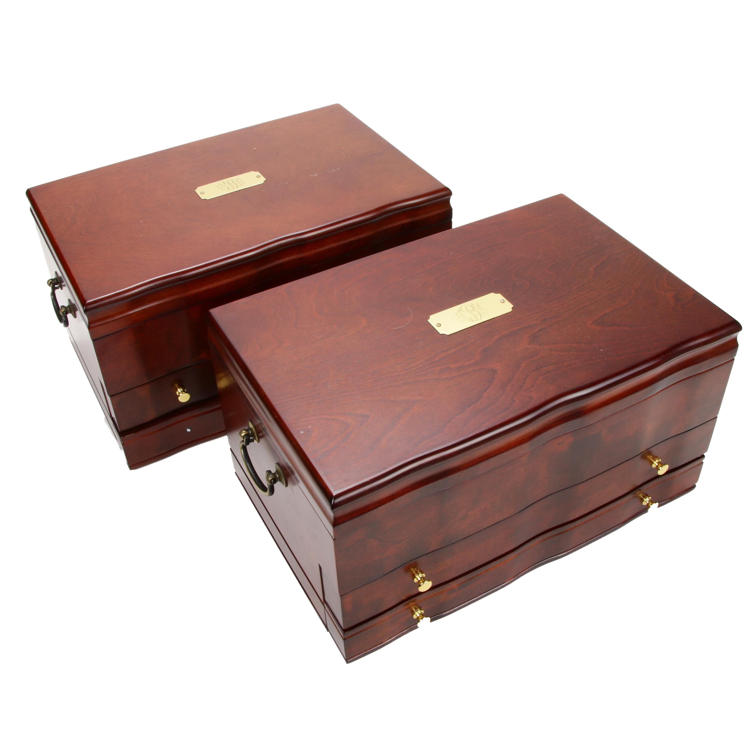 Pair of Reed & Barton "Victoria" Jewelry Chests