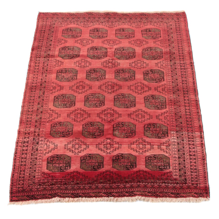 6'5 x 8'8 Hand-Knotted Turkoman Ersar Bokhara Wool Rug