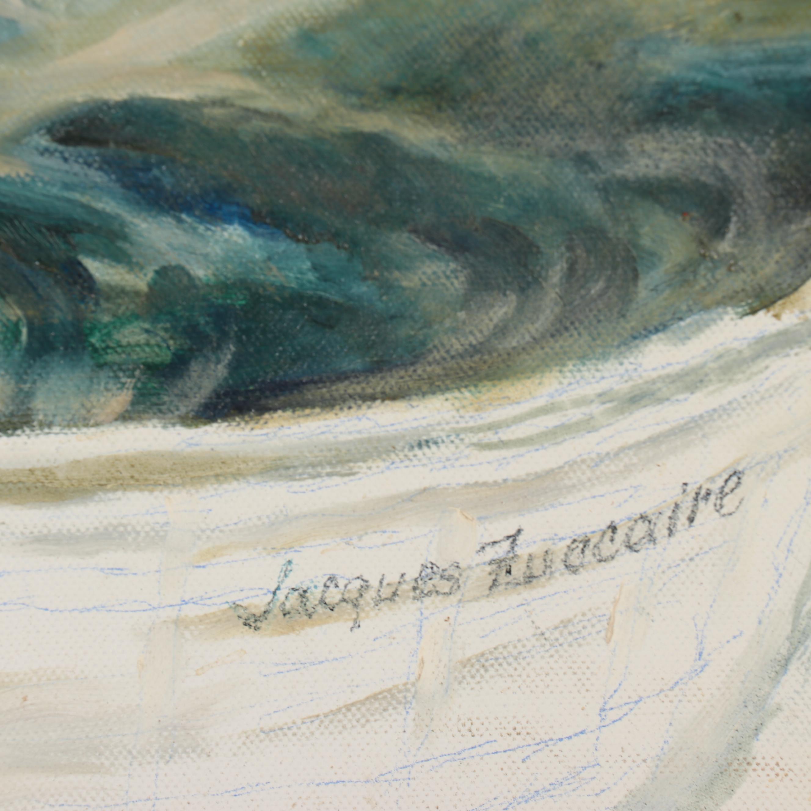 Jacques Zuccaire Oil Study of Cats, Late 20th Century