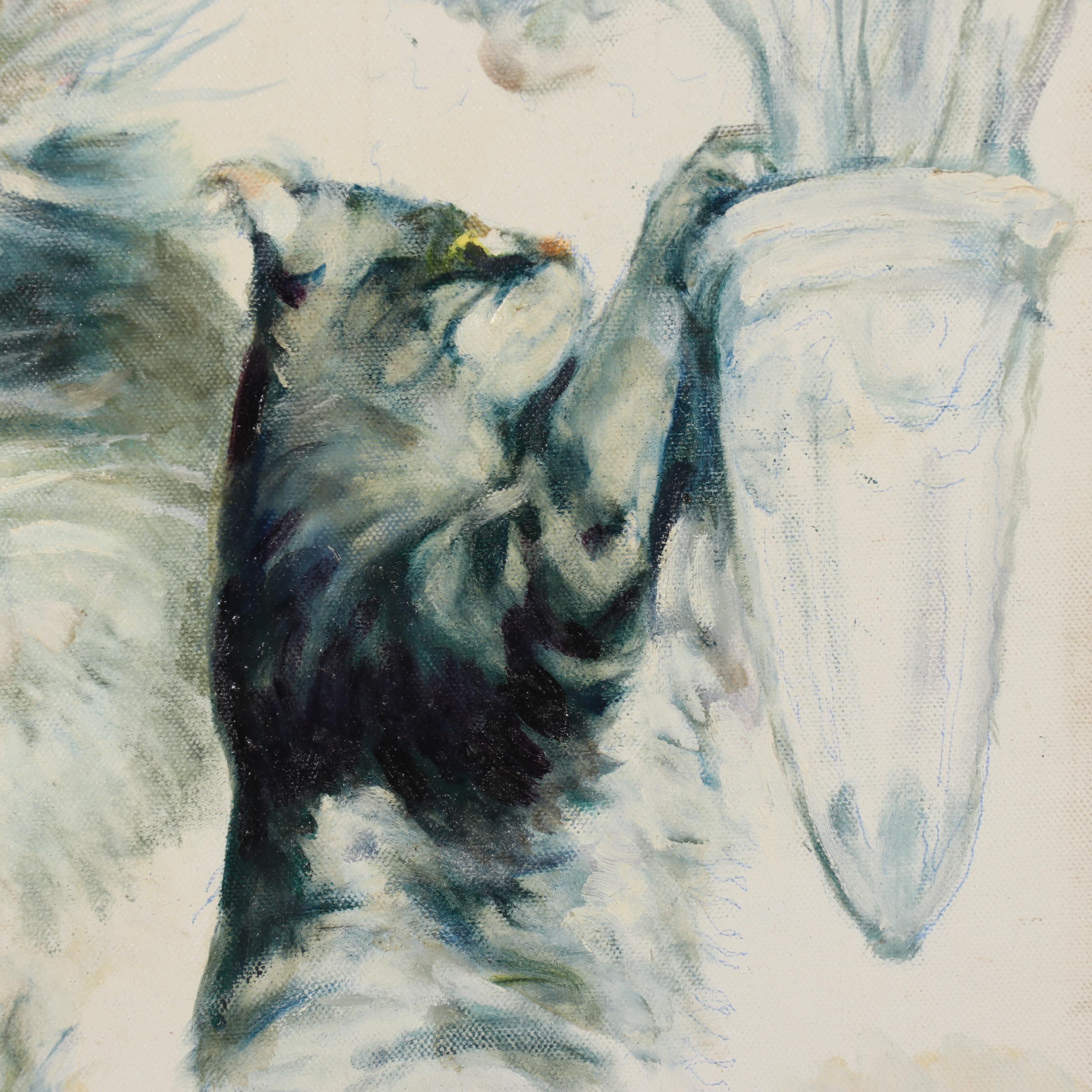 Jacques Zuccaire Oil Study of Cats, Late 20th Century