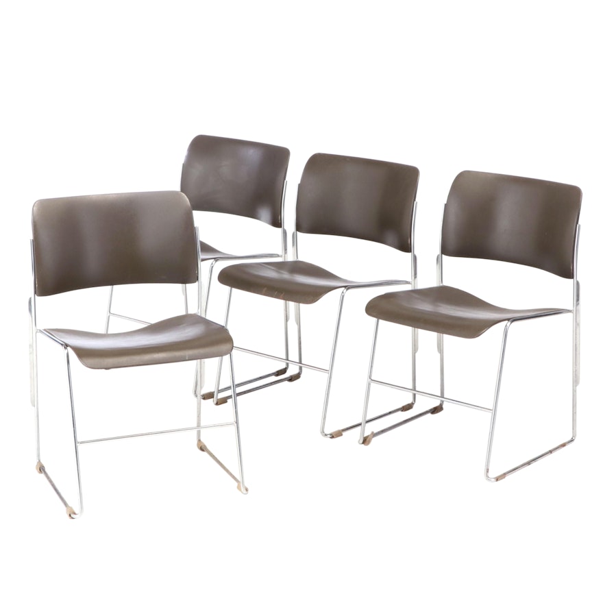 Modernist Style Stackable Metal Chairs, Mid to Late 20th Century