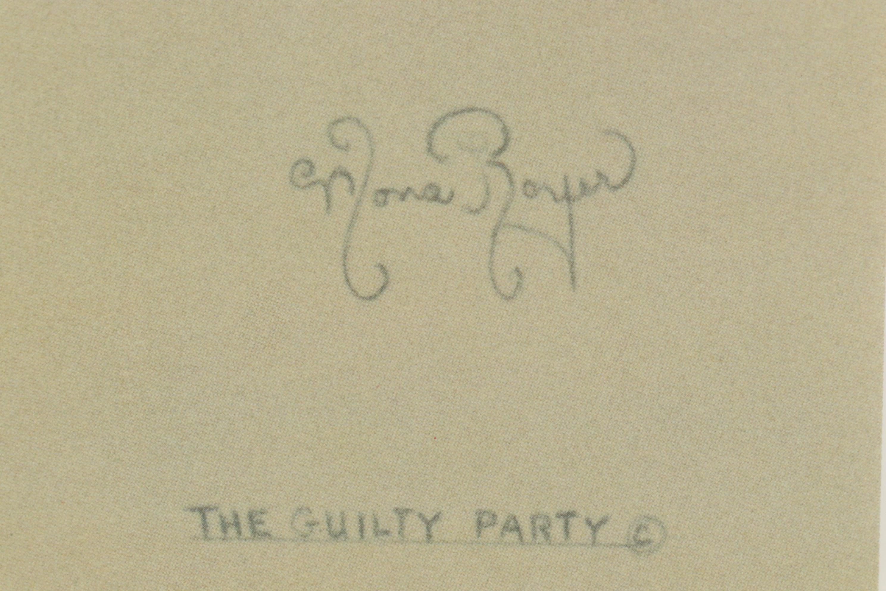 Mona Royer Offset Lithograph "The Guilty Party"