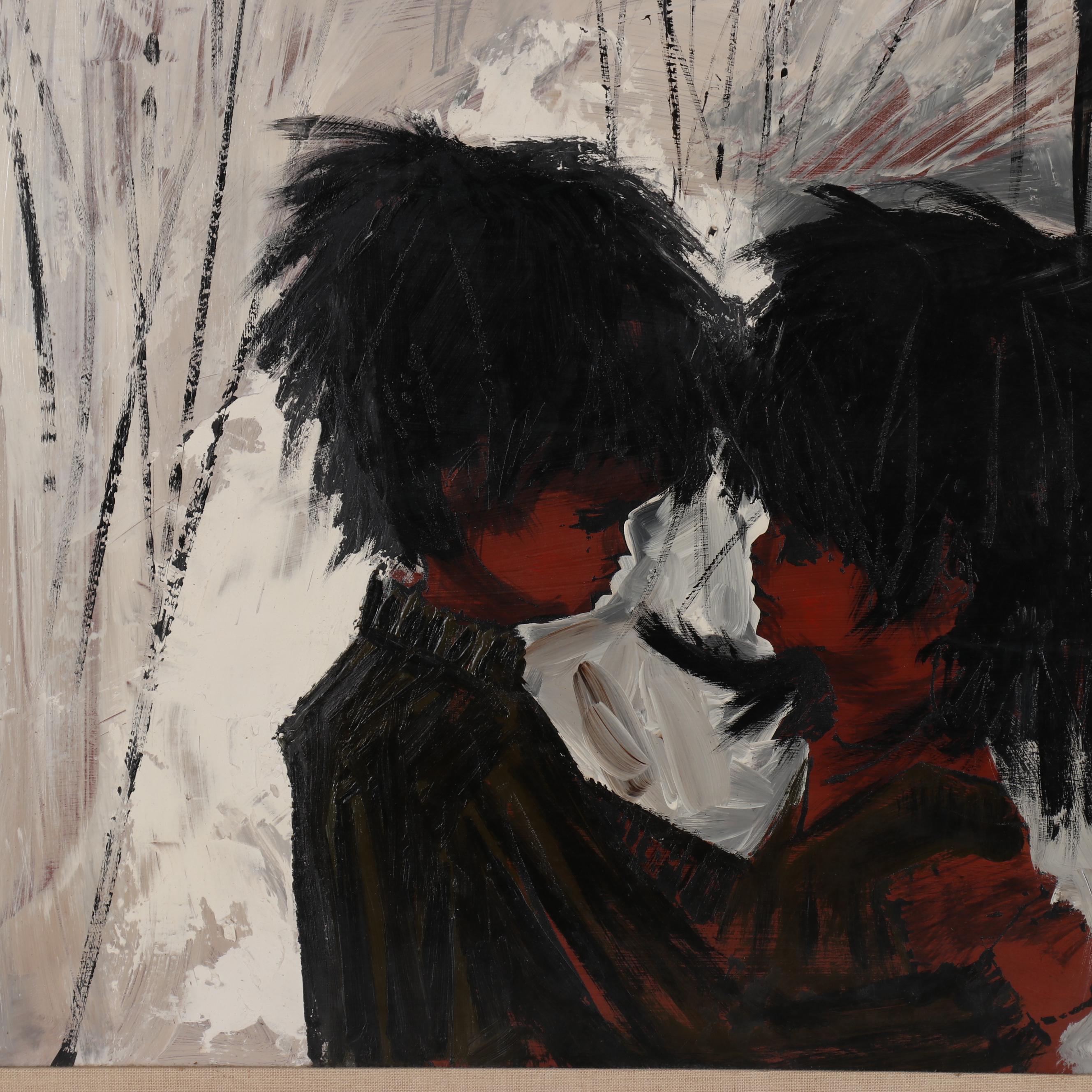 VanGuard Studios Figure Oil Painting of Young Couple, Mid 20th Century