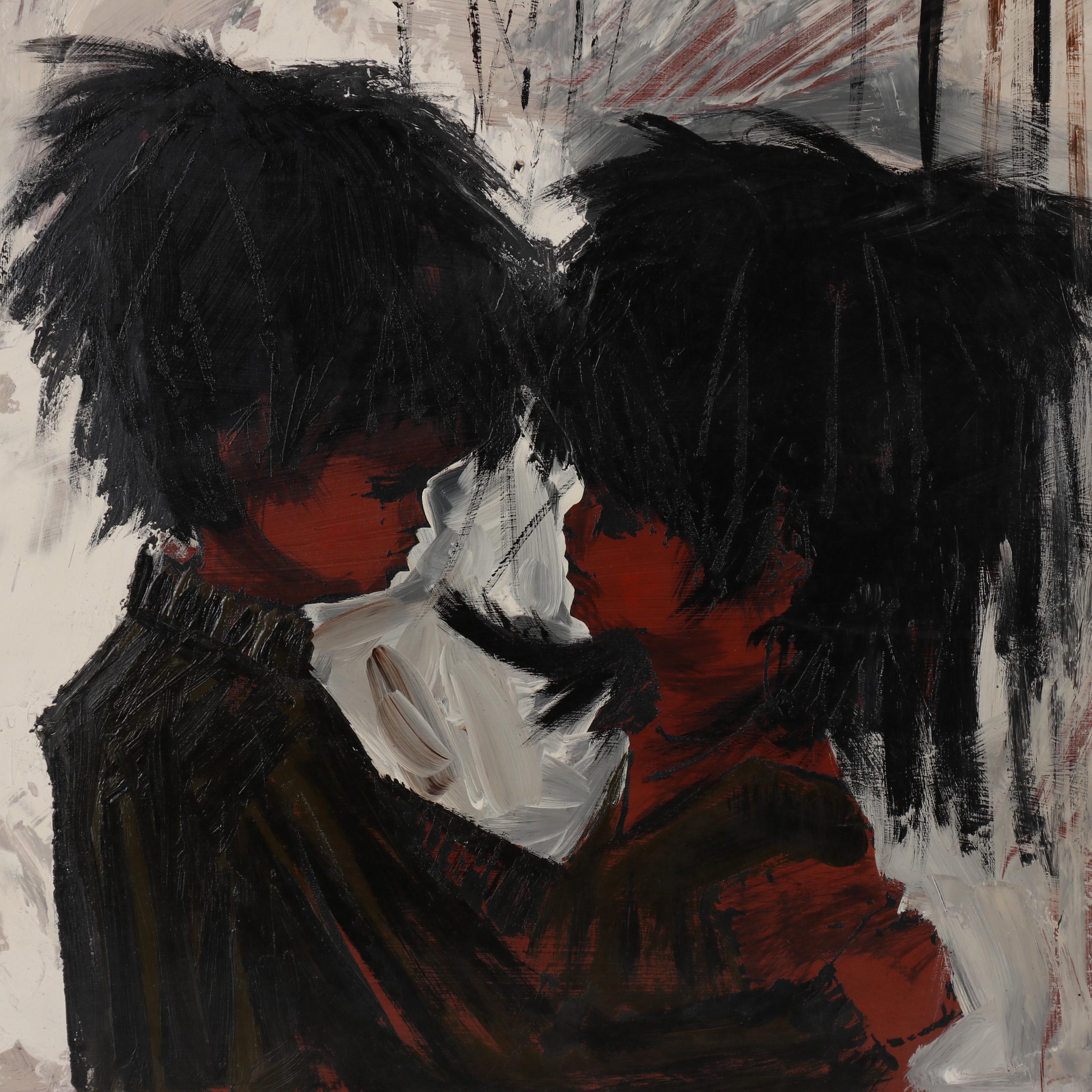 VanGuard Studios Figure Oil Painting of Young Couple, Mid 20th Century