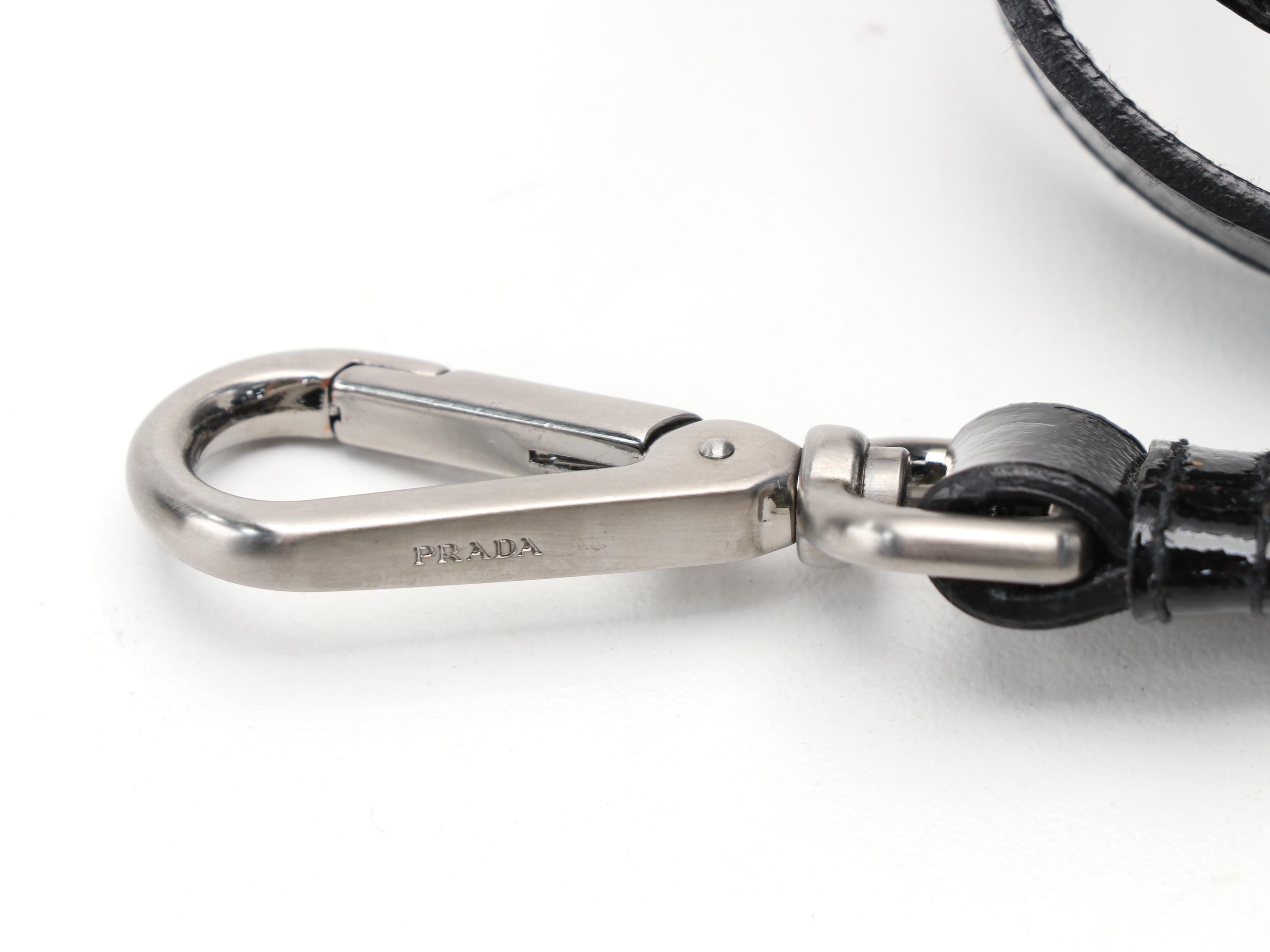 Prada Nero Gaufre Vernis Leather Satchel Two-Way Stachel