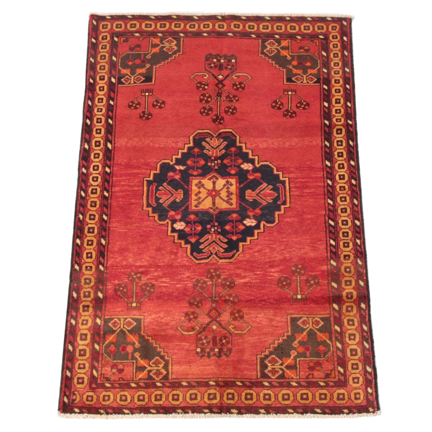4'0 x 6'5 Hand-Knotted Persian Abadeh Wool Rug