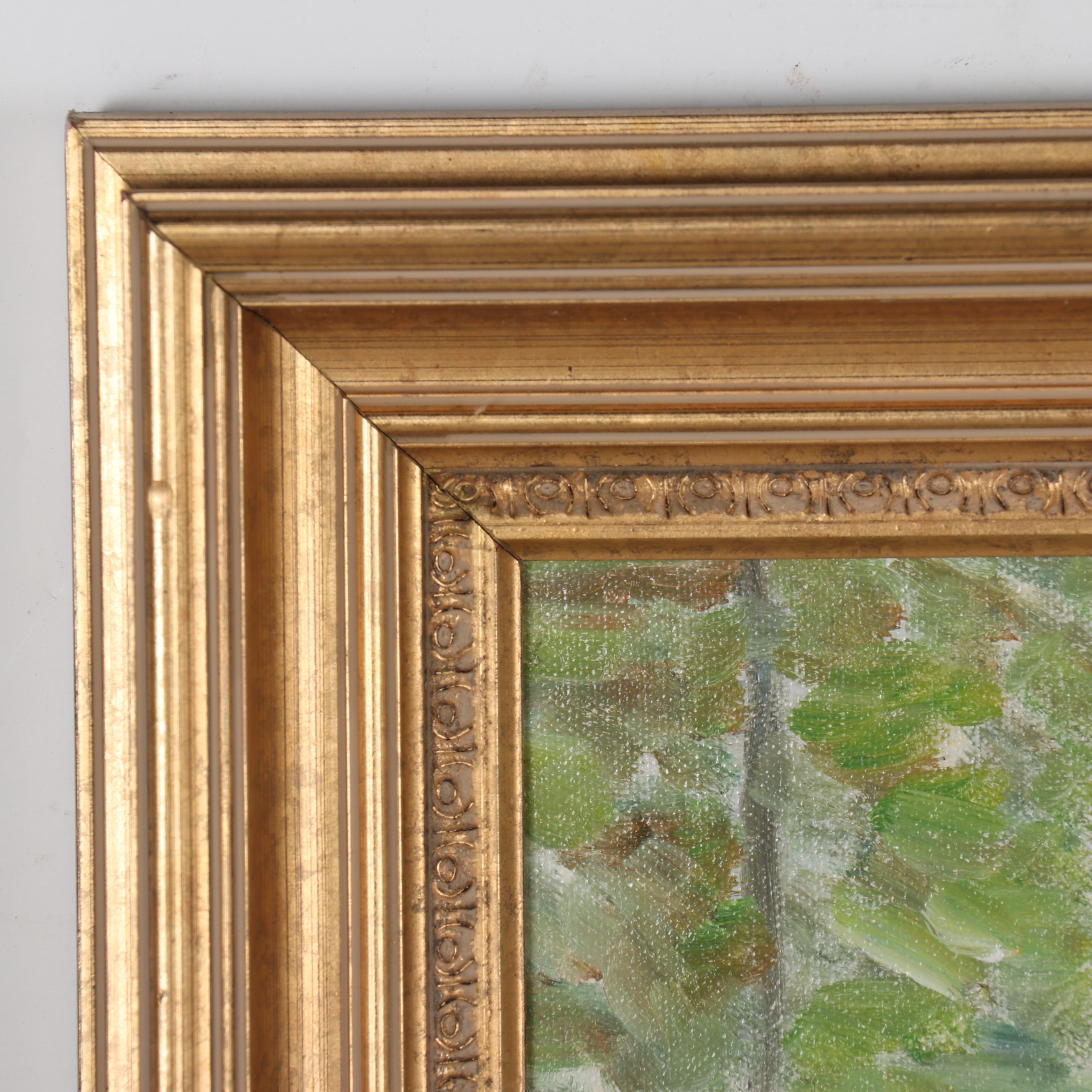 J. Blanford Impressionist Style Landscape Oil Painting of River Scene