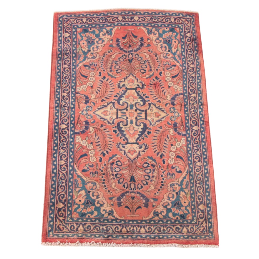 3'9 x 6'7 Hand-Knotted Persian Yazd Wool Rug
