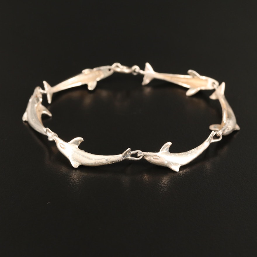 Sterling Dolphin Motif Bracelet