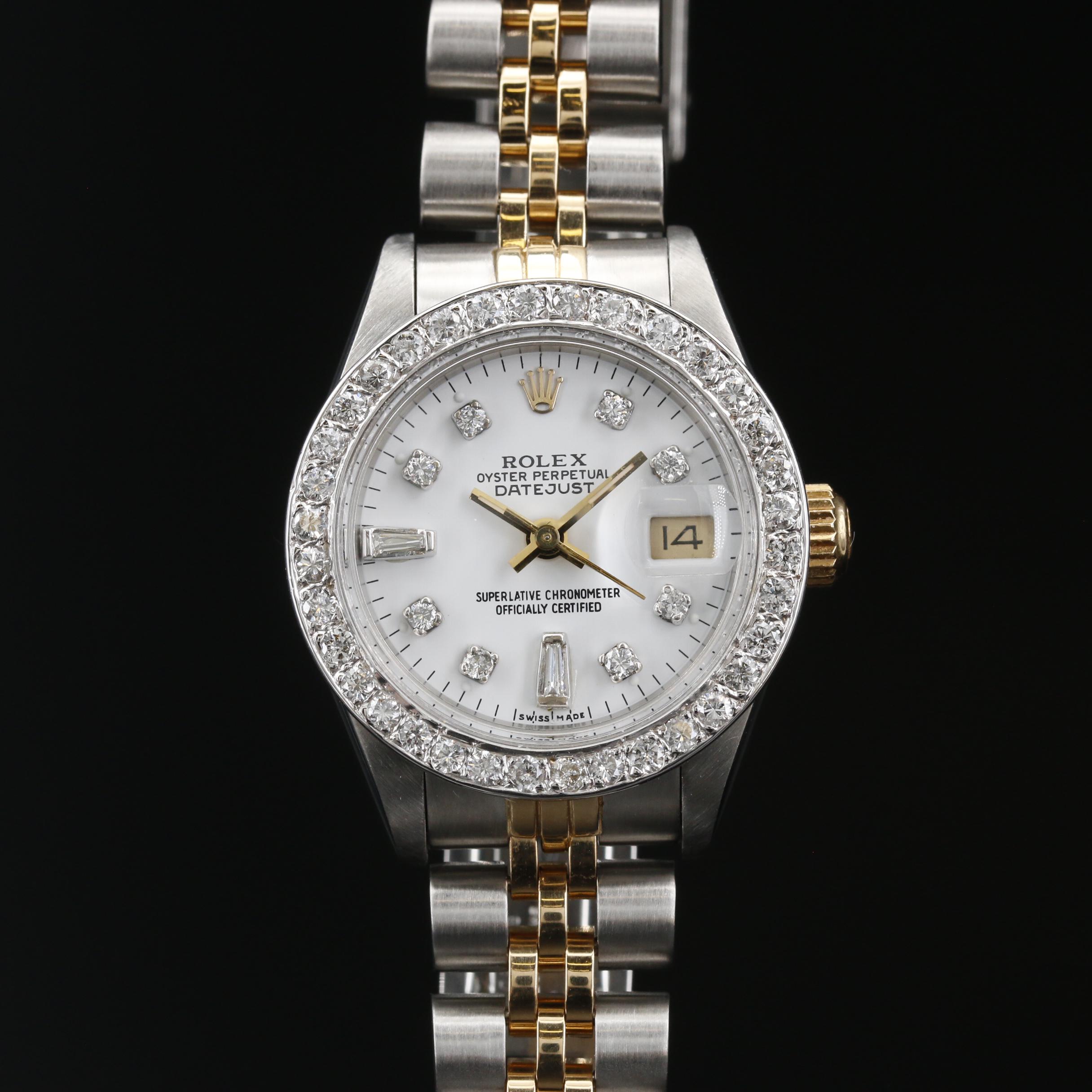 1997 Rolex 14K and 18K 1.00 CTW Diamond Datejust Automatic Watch