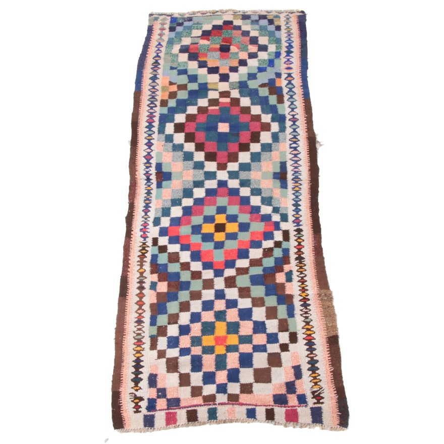 3'7 x 9'9 Handwoven Persian Kilim Wool Long Rug