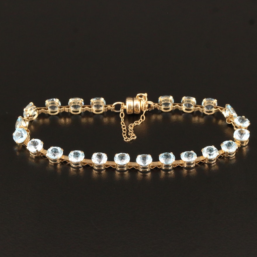 14K Topaz Link Bracelet with Magnetic Clasp