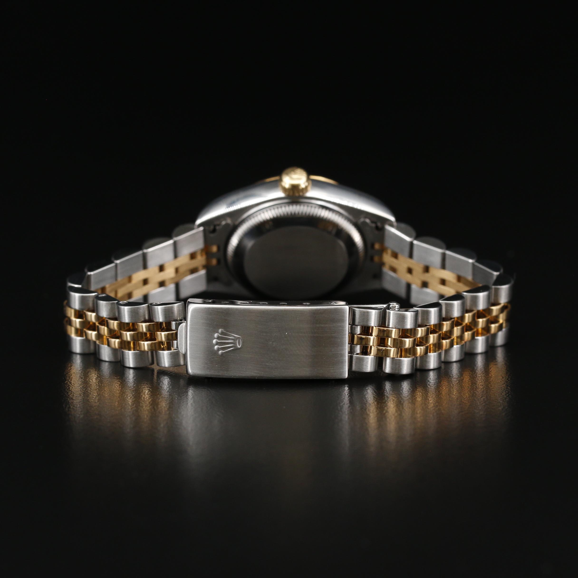 1995 Rolex Datejust 18K and Blue Stick Dial Automatic Watch