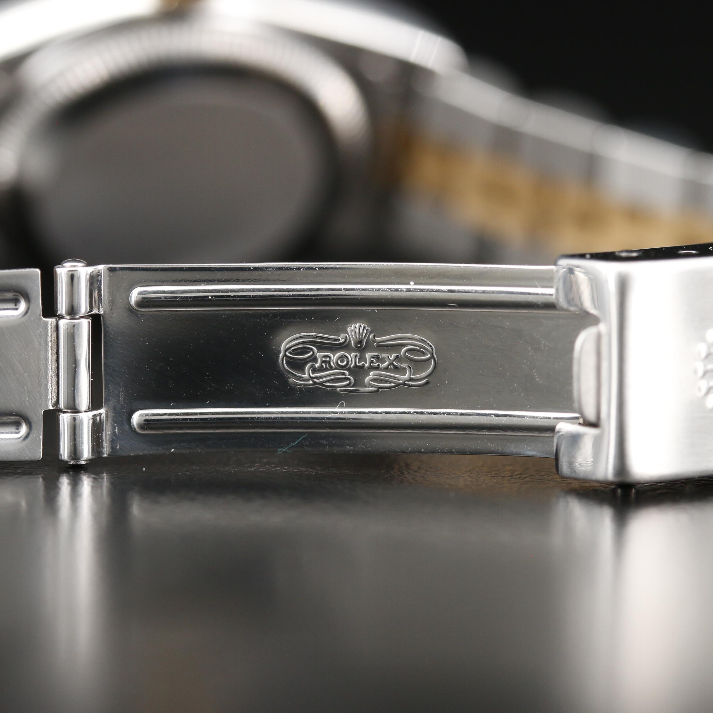 1995 Rolex Datejust 18K and Blue Stick Dial Automatic Watch