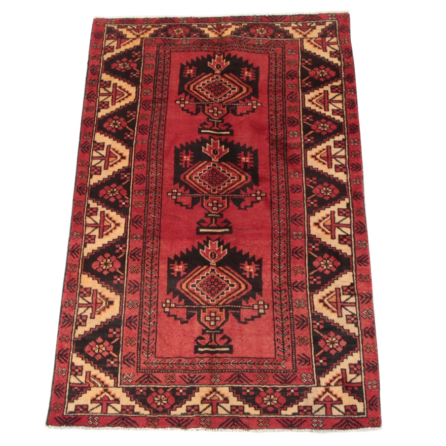 3'11 x 6'6 Hand-Knotted Persian Yalameh Wool Rug