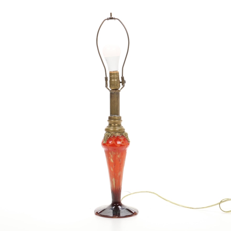 La Verre Française French Cameo Glass Table Lamp