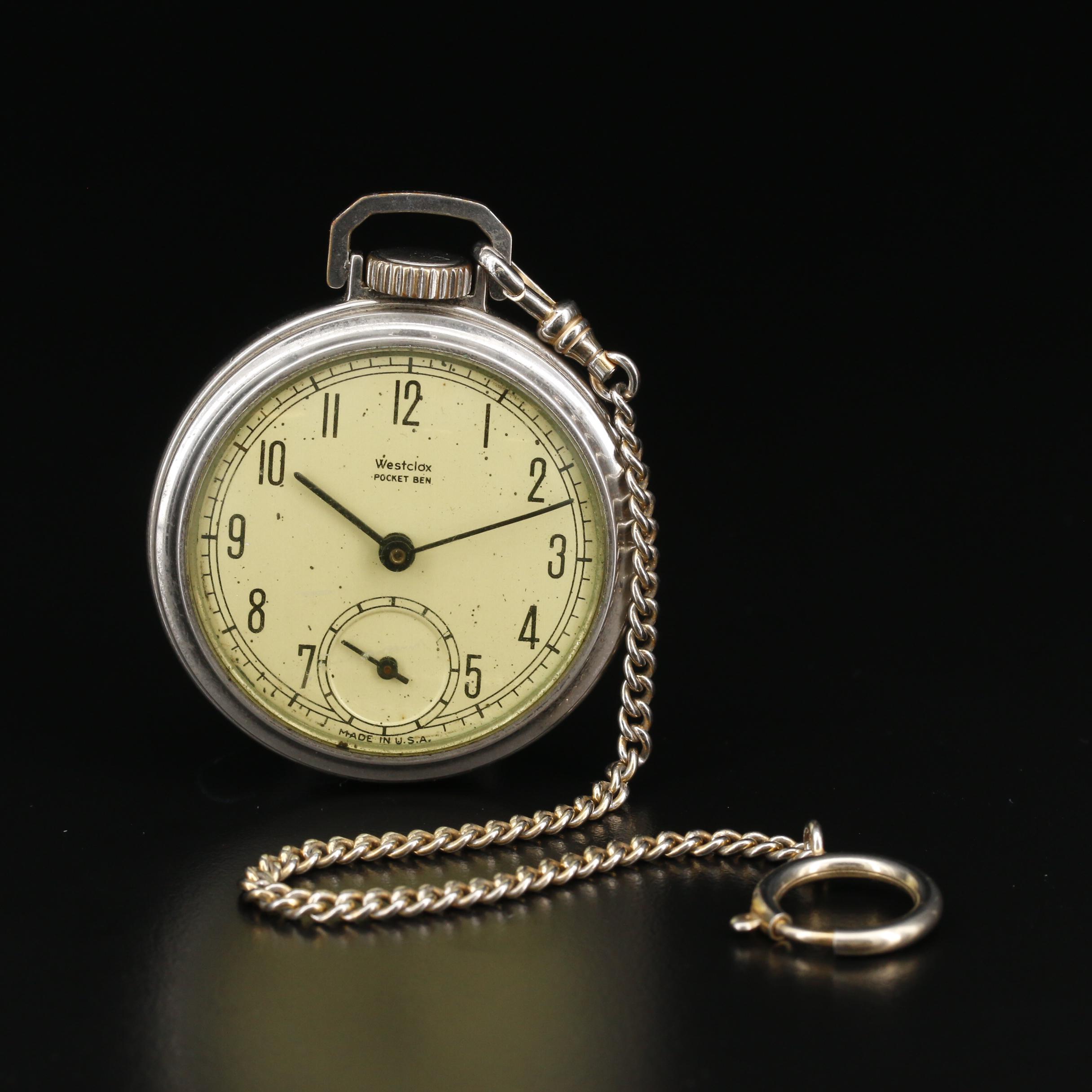 1949 Westclox Pocket Ben Open Face Pocket Watch
