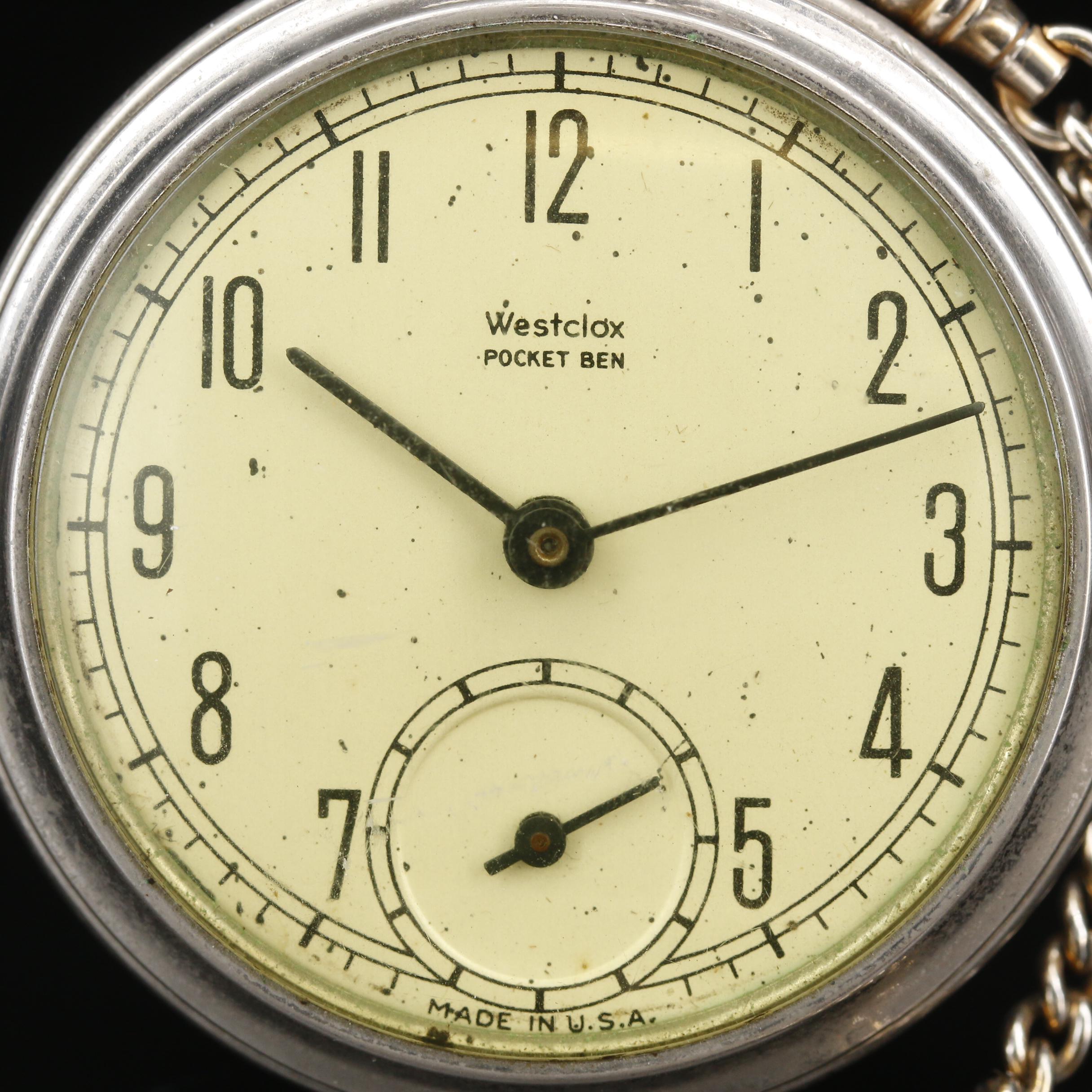 1949 Westclox Pocket Ben Open Face Pocket Watch
